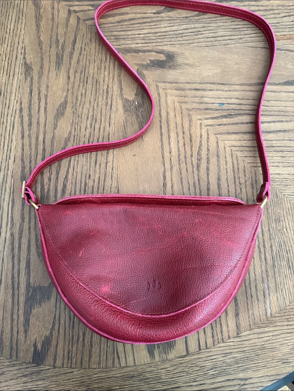 Portland Leather Crescent Crossbody in Berry - Picture 5 of 5